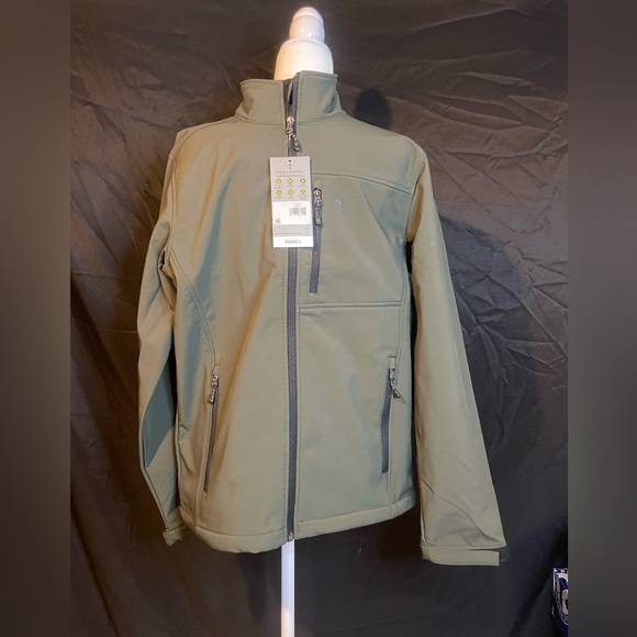 NWT Free Country Men's Olive Green Softshell Jacket, size small - Picture 2 of 4